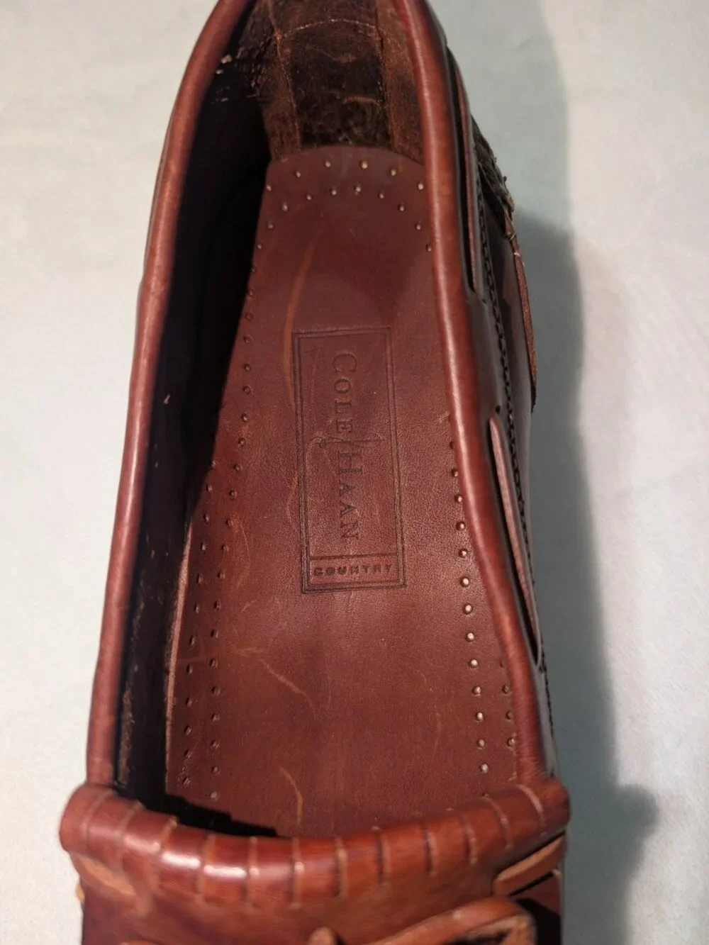 Vtg Cole Haan Country Brown Leather Kiltie Tassel Loafers 10.5 Classic Preppy